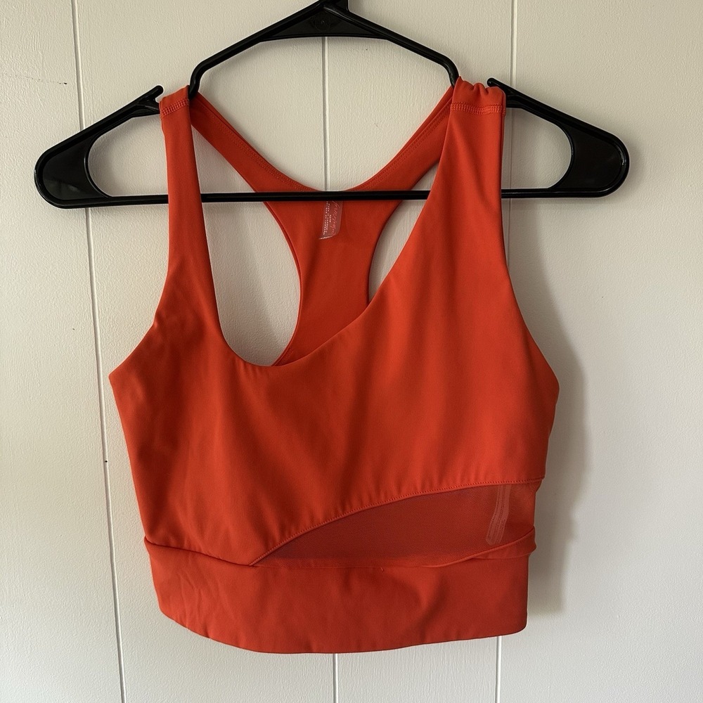 Free People Movement Trophy Life XS/S Mandarin Orange Cutout Racerback Sport Bra